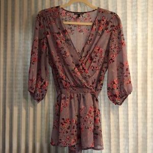 Express Wrap-front Blouse Top